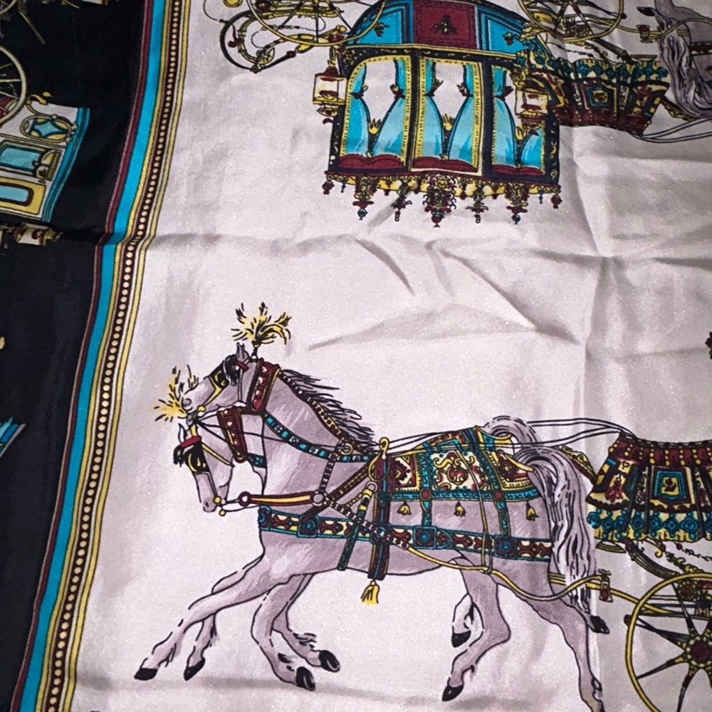 Hermès La Perriere Carré 90 Scarf 100% Silk Made In France - Picture 4 of 5